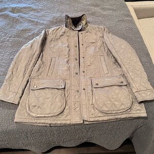 Barbour Beadnell quilted jacket - stone color. Size 14